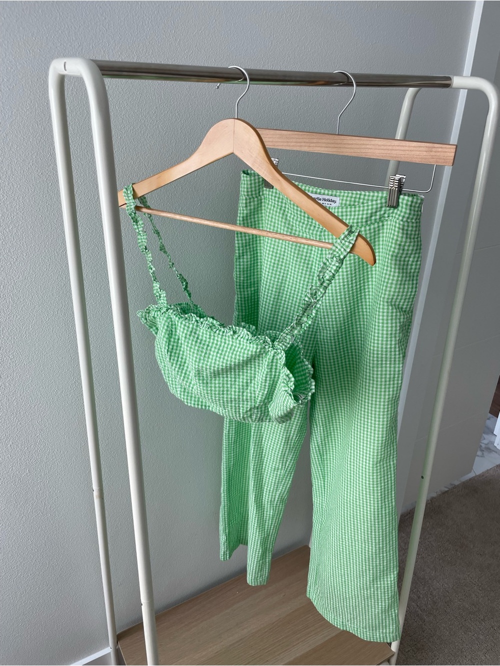 Charlie Holiday Green Gingham Two-Piece Set